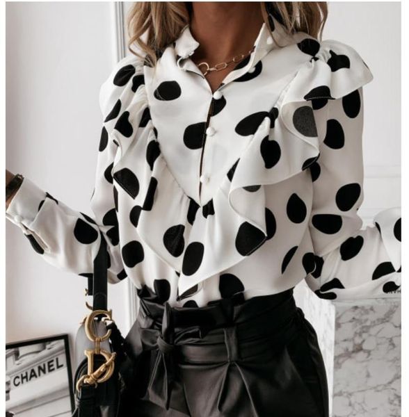 women elegant polka dot ruffle blouse shirt 2020 autumn long sleeve v-neck pullover office lady new 3xl casual button blusa, White
women elegant polka dot ruffle blouse shirt 2020 autumn long sleeve v-neck pullover office lady new 3xl casual button blusa, White