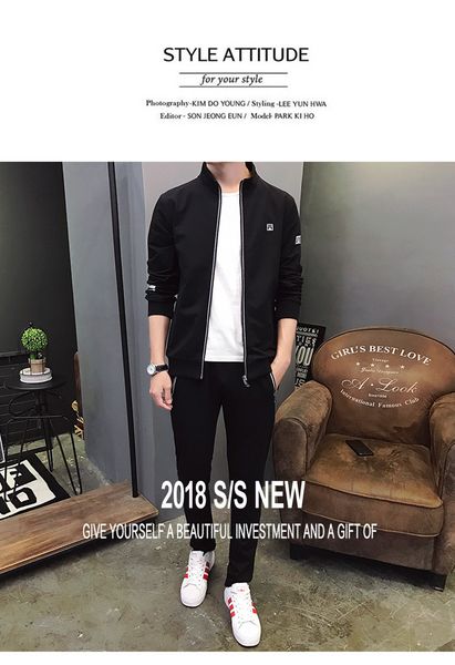 sweatshirt men's suit spring and autumn sports casual wear korean version of the trend handsome new spring jacket men's clothes, Black;blue
sweatshirt men's suit spring and autumn sports casual wear korean version of the trend handsome new spring jacket men's clothes, Black;blue