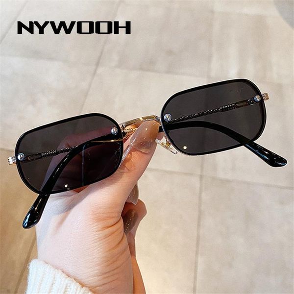 sunglasses nywooh vintage women men brand designer retro black small rectangle sun glasses metal narrow eyewear uv400, White;black
sunglasses nywooh vintage women men brand designer retro black small rectangle sun glasses metal narrow eyewear uv400, White;black