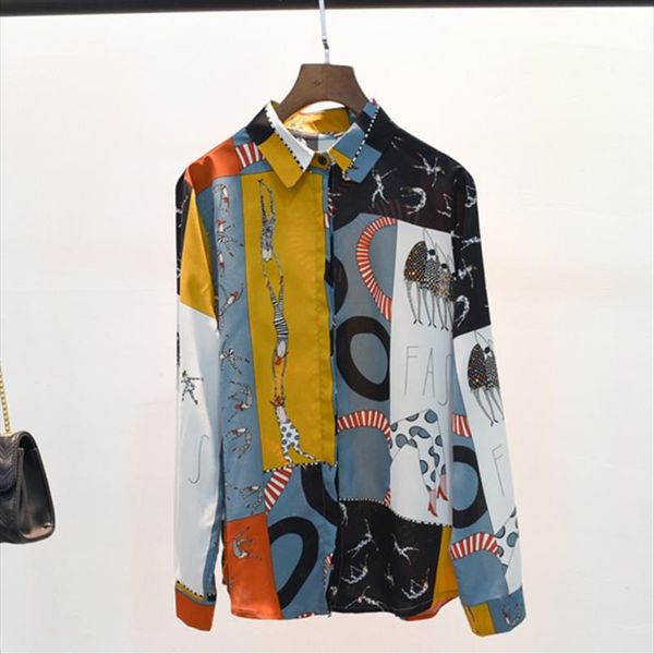 vintage blouse women cartoon floral print lapel shirt loose single breasted blouses long sleeve blusas mujer de moda, White
vintage blouse women cartoon floral print lapel shirt loose single breasted blouses long sleeve blusas mujer de moda, White
