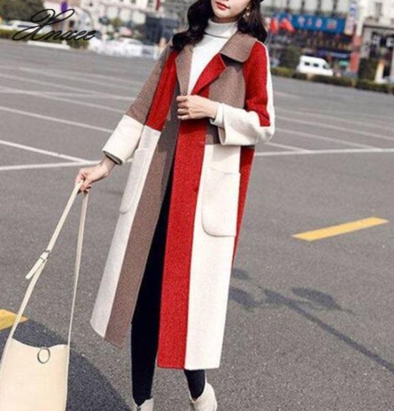 women's wool & blends spring elegant contrast color lapels long coat autumn winter blend long-sleeved blazer outwear, Black
women's wool & blends spring elegant contrast color lapels long coat autumn winter blend long-sleeved blazer outwear, Black