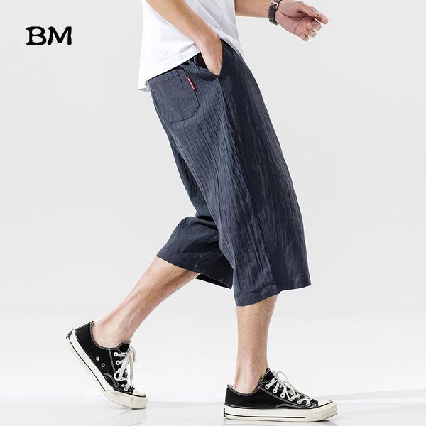 2020 summer solid color linen 7-point pants japanese fashion loose casual pants men korean large size cropped male1, Black
2020 summer solid color linen 7-point pants japanese fashion loose casual pants men korean large size cropped male1, Black