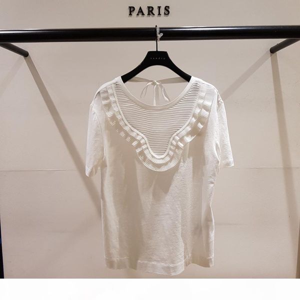2019 spring summer pure color short sleeves round collar cotton ruffle detail back lace up t-shirt shirt fashion m3118, White
2019 spring summer pure color short sleeves round collar cotton ruffle detail back lace up t-shirt shirt fashion m3118, White