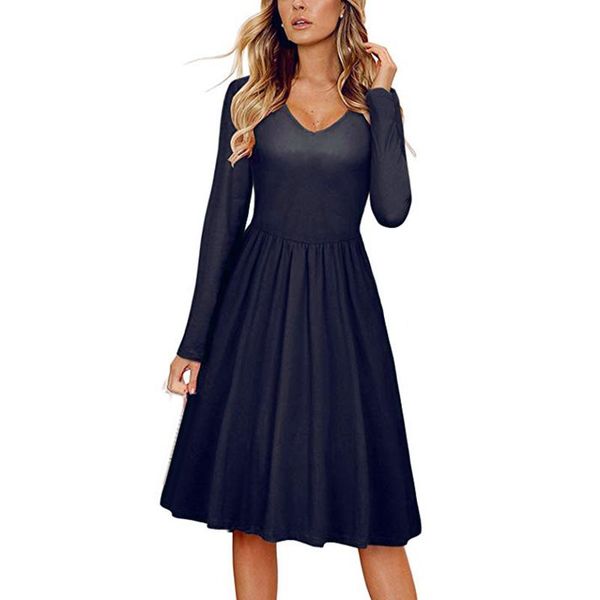 ladies dress fashion casual open back long-sleeved vintage solid color women dresses kg-36, Black;gray
ladies dress fashion casual open back long-sleeved vintage solid color women dresses kg-36, Black;gray