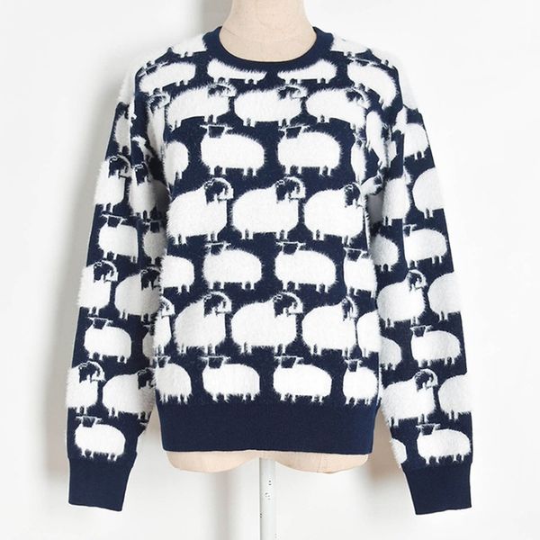 2021 Camisola Kawaii Autumn Feminine Fashion New Sheep Roundneck Knit Pullovers Long Sleeve Loose Jumpers Colorblock Pretty VQJZ, White;black
2021 Camisola Kawaii Autumn Feminine Fashion New Sheep Roundneck Knit Pullovers Long Sleeve Loose Jumpers Colorblock Pretty VQJZ, White;black