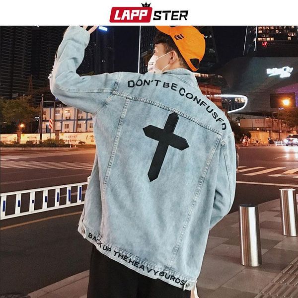 lappster streetwear cross jeans jacket men 2020 mens embroidery hole hip hop windbreaker male fashions denim bomber jackets, Black;brown
lappster streetwear cross jeans jacket men 2020 mens embroidery hole hip hop windbreaker male fashions denim bomber jackets, Black;brown