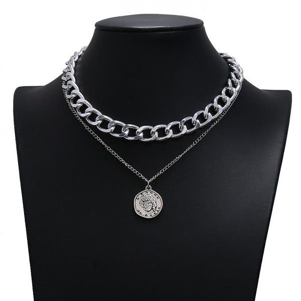 chokers exknl queen head coin chain double-layer necklace women gold silver color fashion jewelry vintage hip hop disco long, Golden;silver
chokers exknl queen head coin chain double-layer necklace women gold silver color fashion jewelry vintage hip hop disco long, Golden;silver