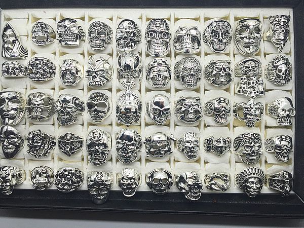 sports vintage gothic punk assorted skull style bikers silver jewelry ring (size 8 to 12
sports vintage gothic punk assorted skull style bikers silver jewelry ring (size 8 to 12