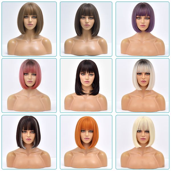 costume accessories black straight short daily hair synthetic wigs with bangs white women cosplay party natural heat resistant female fiber, Silver
costume accessories black straight short daily hair synthetic wigs with bangs white women cosplay party natural heat resistant female fiber, Silver