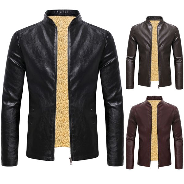 2022 new motorcycle stand collar plus velvet thick casual leather jacket men, Black;brown
2022 new motorcycle stand collar plus velvet thick casual leather jacket men, Black;brown