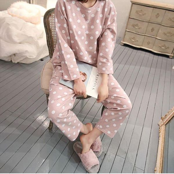 women tracksuit women sleepwear two pieces sets dot print long sleeved long pants womens set, Gray
women tracksuit women sleepwear two pieces sets dot print long sleeved long pants womens set, Gray