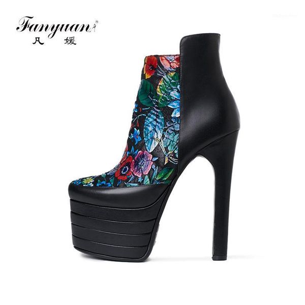 boots fanyuan genuine leather women ankle zipper print motorcycle super high heels platform nightclub party1, Black
boots fanyuan genuine leather women ankle zipper print motorcycle super high heels platform nightclub party1, Black