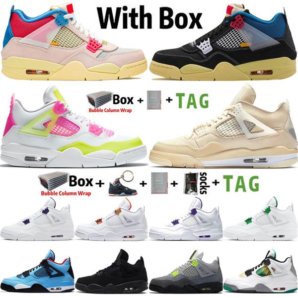 2021 with box jumpman 4 4s union lemon venom mens basketball shoes sail neon black cat trainers retro women sports sneakers size 36-47, White;red
2021 with box jumpman 4 4s union lemon venom mens basketball shoes sail neon black cat trainers retro women sports sneakers size 36-47, White;red