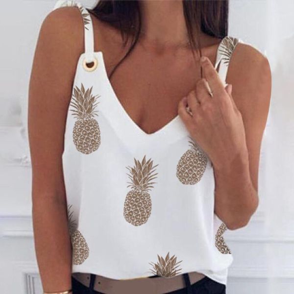 2021 summer women elegant vacation leisure female holiday girls sweet shirt pineapple print flutter sleeveless casual blouse1, White
2021 summer women elegant vacation leisure female holiday girls sweet shirt pineapple print flutter sleeveless casual blouse1, White