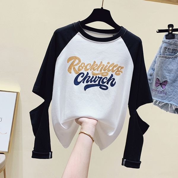 long sleeve t-shirt women's 2020 summer dress new design sense contrast loose korean short ins fashion women's dress fzhnx, White
long sleeve t-shirt women's 2020 summer dress new design sense contrast loose korean short ins fashion women's dress fzhnx, White