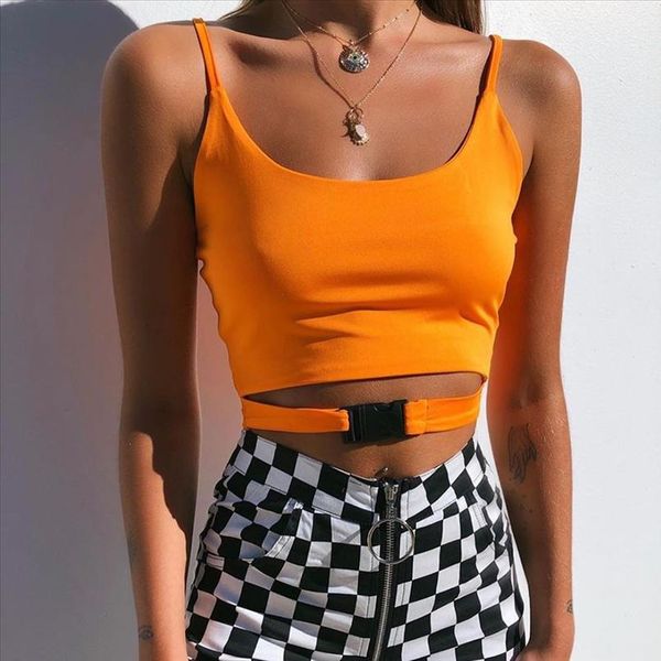 women summer crop bag buckle short vest club party wear camisoles tank female fashion short tank, White
women summer crop bag buckle short vest club party wear camisoles tank female fashion short tank, White