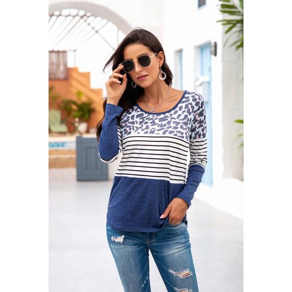 women's t-shirt leopard stripe solid patchwork women t shirts autumn 2021 casual tees cotton o-neck clothes female shirt madame vêtemen, White
women's t-shirt leopard stripe solid patchwork women t shirts autumn 2021 casual tees cotton o-neck clothes female shirt madame vêtemen, White