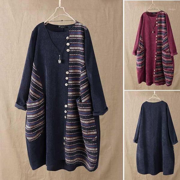 2020 vintage striped patchwork corduroy dress beach knee length sundress women casual long shirts vestidos pockets baggy robe 71, Black;gray
2020 vintage striped patchwork corduroy dress beach knee length sundress women casual long shirts vestidos pockets baggy robe 71, Black;gray