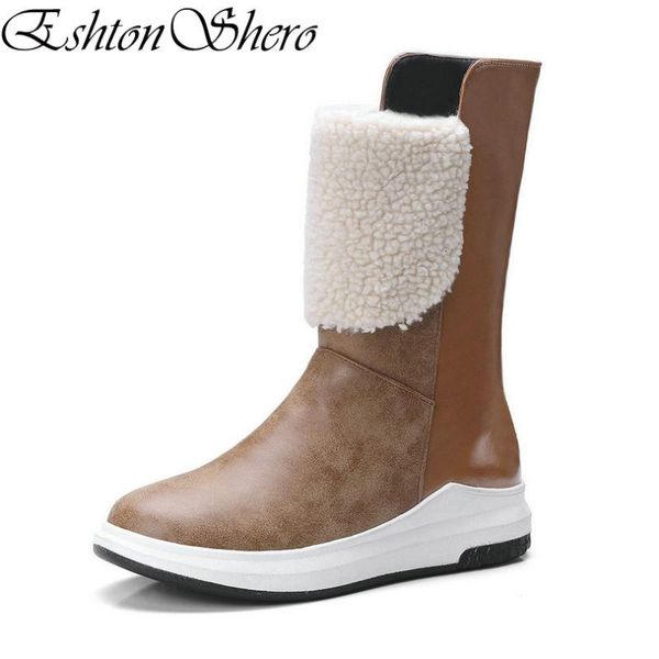 eshtonshero autumn/winter women shoes woman mid calf boots round toe pu leather low heel black ladies snow boots size 34-43
eshtonshero autumn/winter women shoes woman mid calf boots round toe pu leather low heel black ladies snow boots size 34-43