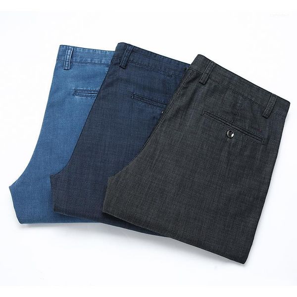 men's jeans 2021 spring classic casual fashion business blue black straight-leg denim pants autumn brand office work trousers1