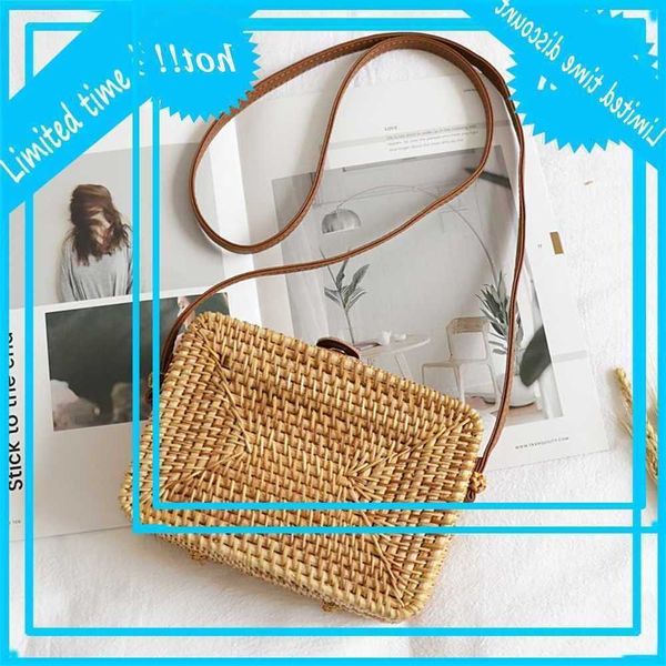 bali handmade rattan weaving literature and art one shoulder straddle straw holiday beach leisure small square bag
bali handmade rattan weaving literature and art one shoulder straddle straw holiday beach leisure small square bag