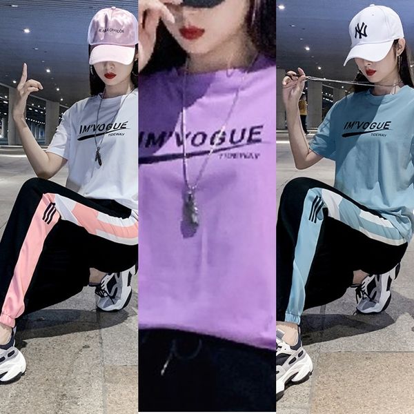 krnyv new suit fashion summer leisure series sports short-sleeved t-shirt t-shirt suit women's simple fashion 2020 uf5un clothing women, Gray
krnyv new suit fashion summer leisure series sports short-sleeved t-shirt t-shirt suit women's simple fashion 2020 uf5un clothing women, Gray