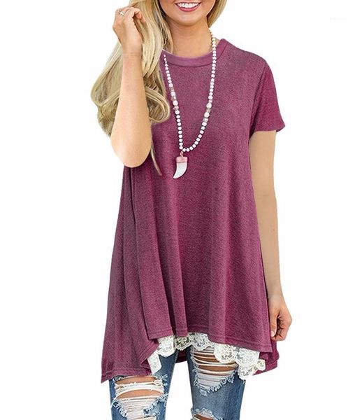 european and american women's wear new blouse in spring and summer of 2019 short sleeve round tee shirt femme1, White
european and american women's wear new blouse in spring and summer of 2019 short sleeve round tee shirt femme1, White