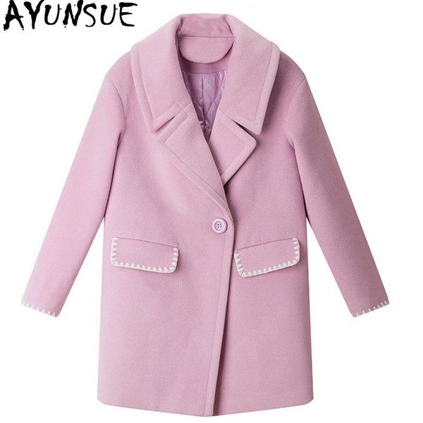 ayunsue woolen coat autumn winter jackets korean pink coat femme outwear women's clothing abrigos mujer invierno 2020 kj194, Black
ayunsue woolen coat autumn winter jackets korean pink coat femme outwear women's clothing abrigos mujer invierno 2020 kj194, Black