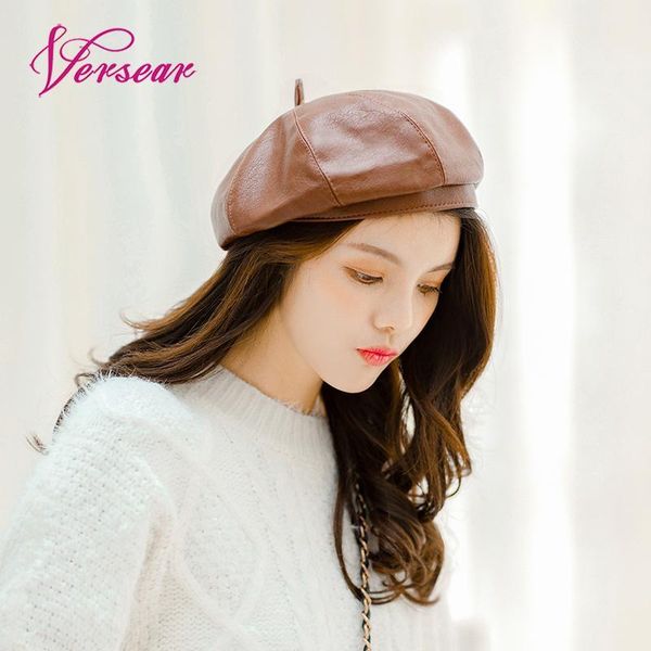 versear fashion women pu leather berets hats solid color round crown painter hat faux leather beanie cap headwear, Blue;gray
versear fashion women pu leather berets hats solid color round crown painter hat faux leather beanie cap headwear, Blue;gray