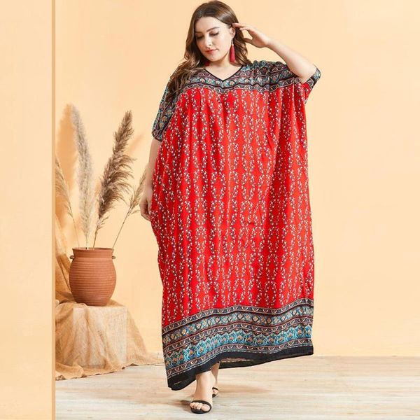 women printed maxi dress batwing half sleeve robe summer gown eid ramadan kaftan islamic muslim abaya jubah djellaba, Red
women printed maxi dress batwing half sleeve robe summer gown eid ramadan kaftan islamic muslim abaya jubah djellaba, Red
