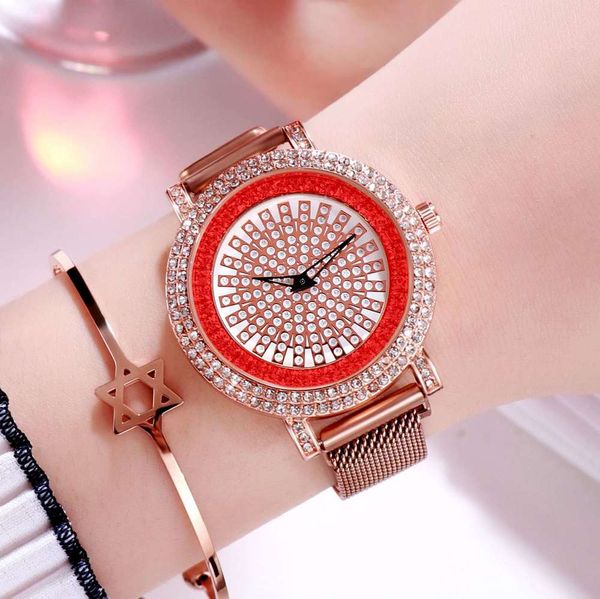 red watch, net iron watch, magnet fashion, star and diamond watch, Slivery;brown
red watch, net iron watch, magnet fashion, star and diamond watch, Slivery;brown