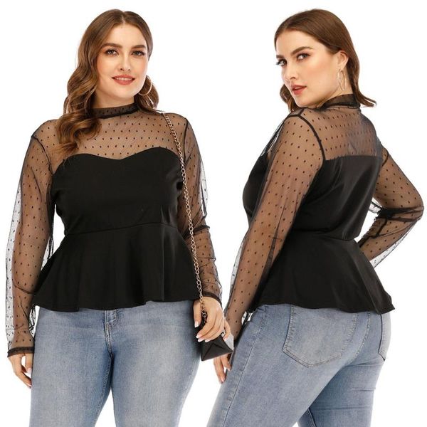 women's blouses & shirts women fashion long sleeve sheer mesh blouse vintage polka dot printed slim wild o-neck shirts#0323g30, White
women's blouses & shirts women fashion long sleeve sheer mesh blouse vintage polka dot printed slim wild o-neck shirts#0323g30, White