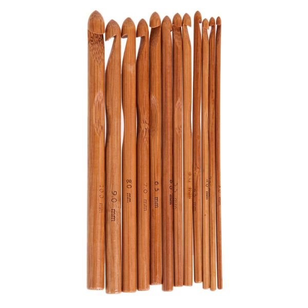 1set 12pcs bamboo handle crochet hook knit craft knitting needle weave yarn 3-10mm sewing accessories, Black
1set 12pcs bamboo handle crochet hook knit craft knitting needle weave yarn 3-10mm sewing accessories, Black