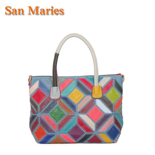 san maries colorful large genuine leather bags patchwork purses and handbags ladies irregular shoulder bags
san maries colorful large genuine leather bags patchwork purses and handbags ladies irregular shoulder bags