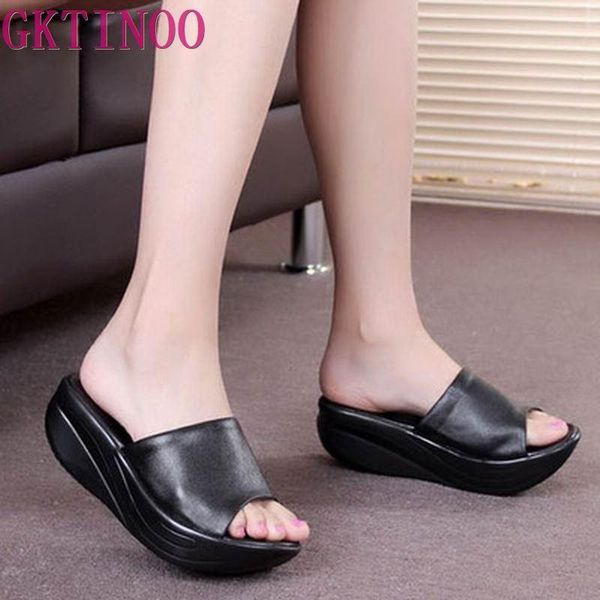 gktinoo new 2020 summer flip flops women platform sandals women's wedges genuine leather open toe shoes slippers plus size 34-431, Black
gktinoo new 2020 summer flip flops women platform sandals women's wedges genuine leather open toe shoes slippers plus size 34-431, Black