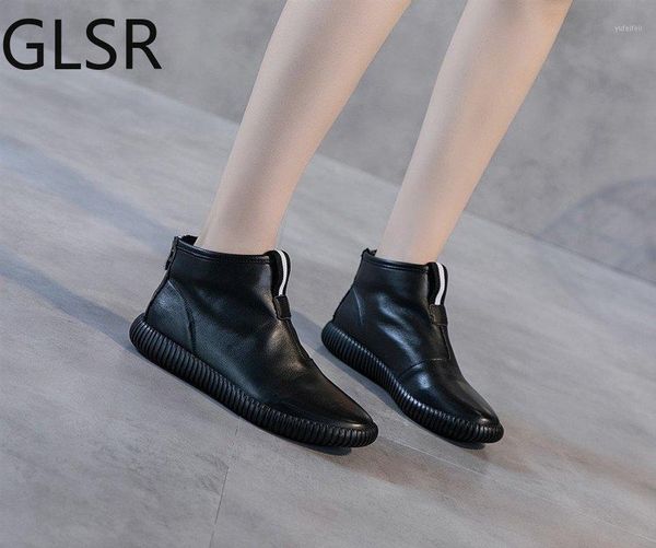 new zapatos mujer vintage style genuine leather women boots flat booties soft cowhide women's shoes front zip ankle boots c1581, Black
new zapatos mujer vintage style genuine leather women boots flat booties soft cowhide women's shoes front zip ankle boots c1581, Black