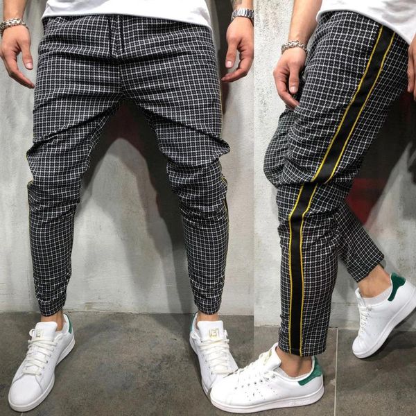 men's pants european size track slim fit webbing plaid tie legged casual men streetwear sport harem trousers hip hop, Black
men's pants european size track slim fit webbing plaid tie legged casual men streetwear sport harem trousers hip hop, Black