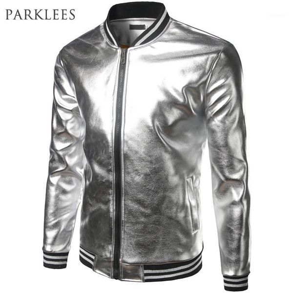 silver metallic coated jacket men 2021 spring bomber jackets men casual slim fit varsity jackets hip hop nigh club shiny1, Black;brown
silver metallic coated jacket men 2021 spring bomber jackets men casual slim fit varsity jackets hip hop nigh club shiny1, Black;brown