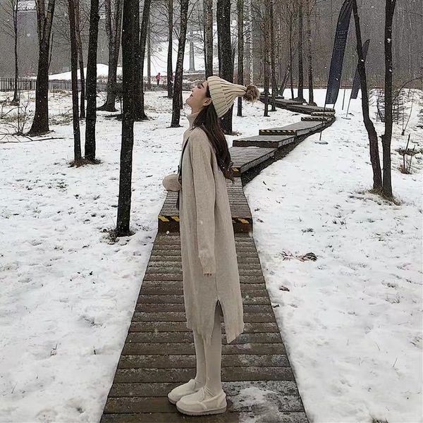 f3ndo autumn skirt dress winter 2020 new women's knitted high neck sweater with overcoat long skirt long sleeve bottom loose dress g9c6, White;black
f3ndo autumn skirt dress winter 2020 new women's knitted high neck sweater with overcoat long skirt long sleeve bottom loose dress g9c6, White;black