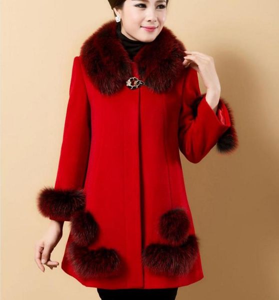 women's wool & blends winter woolen jacket women 2021 fashion fur collar coat middle-aged mother clothes plus size 6xl, Black
women's wool & blends winter woolen jacket women 2021 fashion fur collar coat middle-aged mother clothes plus size 6xl, Black