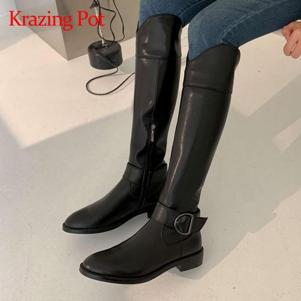 krazing pot genuine leather round toe med heel winter shoes keep warm beauty lady streetwear fashion solid knee-high boots l86, Black
krazing pot genuine leather round toe med heel winter shoes keep warm beauty lady streetwear fashion solid knee-high boots l86, Black
