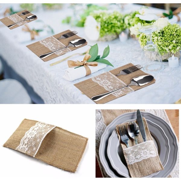 50pc fashion rustic vintage wedding lace tableware pouch fork knife holder pocket jute burlap wedding party diy table decoration f bbyizl 
50pc fashion rustic vintage wedding lace tableware pouch fork knife holder pocket jute burlap wedding party diy table decoration f bbyizl