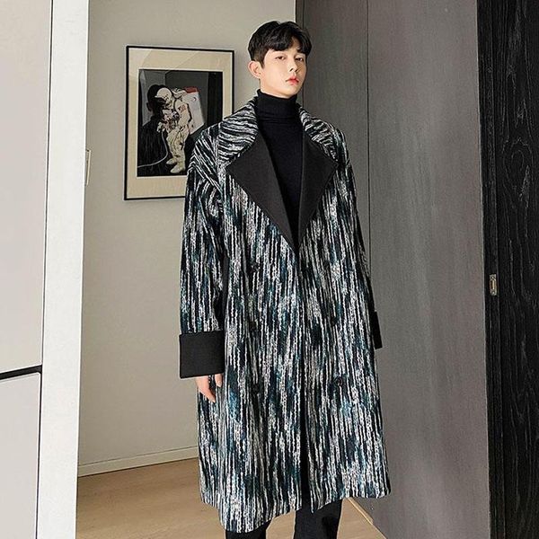 men's wool & blends men streetwear vintage pattern double breasted woolen long trench coat overcoat male loose windbreaker jacket outer, Black
men's wool & blends men streetwear vintage pattern double breasted woolen long trench coat overcoat male loose windbreaker jacket outer, Black