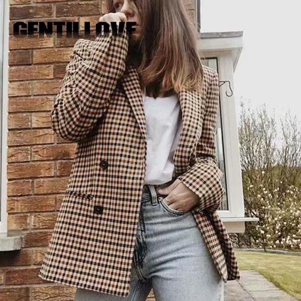 2020 autumn winter vintage palid blazer coats outerwear double breasted female england blazer jacket streetwear causal outwear, White;black
2020 autumn winter vintage palid blazer coats outerwear double breasted female england blazer jacket streetwear causal outwear, White;black