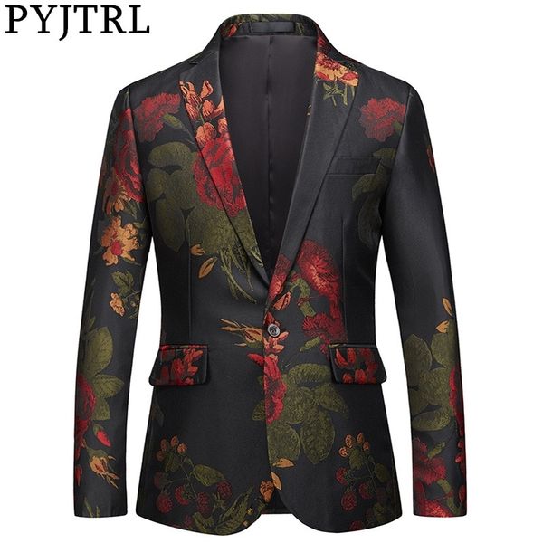 pyjtrl men blazer fashion jacquard floral slim fit casual suit jacket veste homme costume gentlemen luxurious dress blazers 201027, White;black
pyjtrl men blazer fashion jacquard floral slim fit casual suit jacket veste homme costume gentlemen luxurious dress blazers 201027, White;black