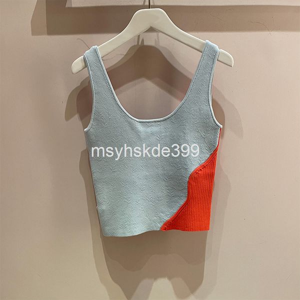 women's t-shirt french minority spring and summer color contrast splicing fashion slim fit vest sleeveless sweater women's, White
women's t-shirt french minority spring and summer color contrast splicing fashion slim fit vest sleeveless sweater women's, White