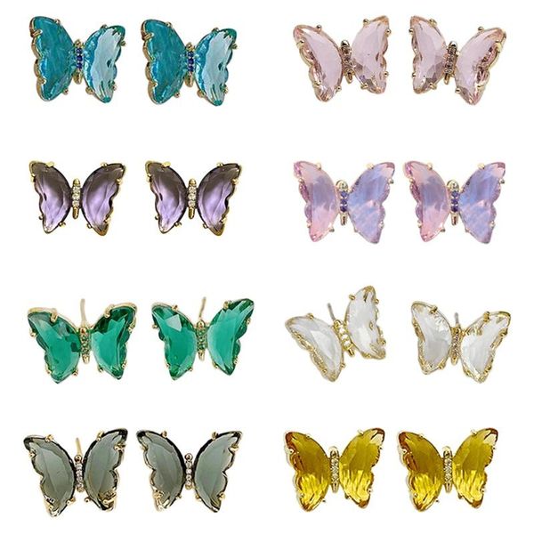 fashion elegant colorful transparent lovely butterfly ear stud for women simple style candy color insect earrings, Golden;silver
fashion elegant colorful transparent lovely butterfly ear stud for women simple style candy color insect earrings, Golden;silver