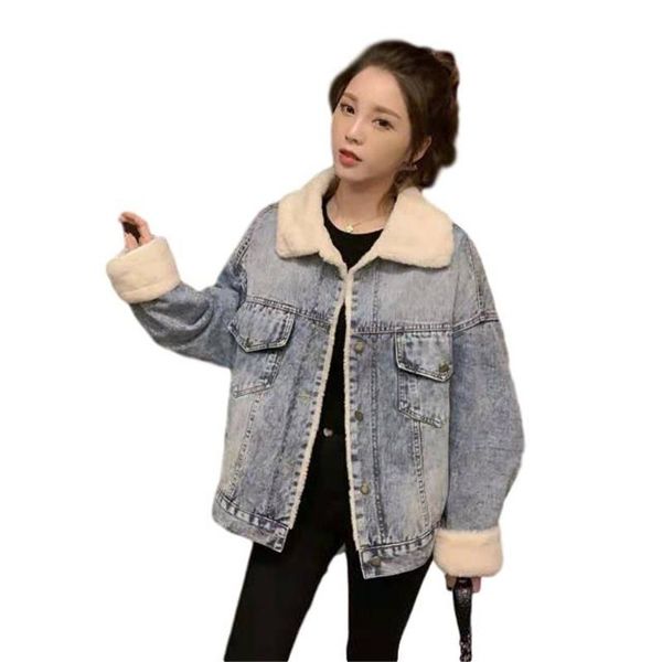 idopy women`s denim jacket with fleece lined fur collar korean style winter loose fit warm jeans jacket and coat for female, Black;brown
idopy women`s denim jacket with fleece lined fur collar korean style winter loose fit warm jeans jacket and coat for female, Black;brown