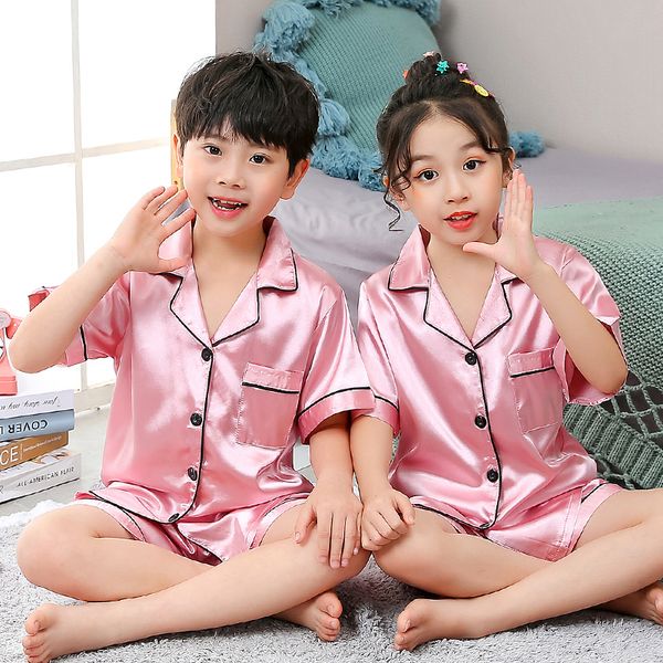 girls pajamas set summer short sleeve children's sleepwear set fake silk pajamas boy pyjamas sets for kids children's day gift456, Blue;red
girls pajamas set summer short sleeve children's sleepwear set fake silk pajamas boy pyjamas sets for kids children's day gift456, Blue;red