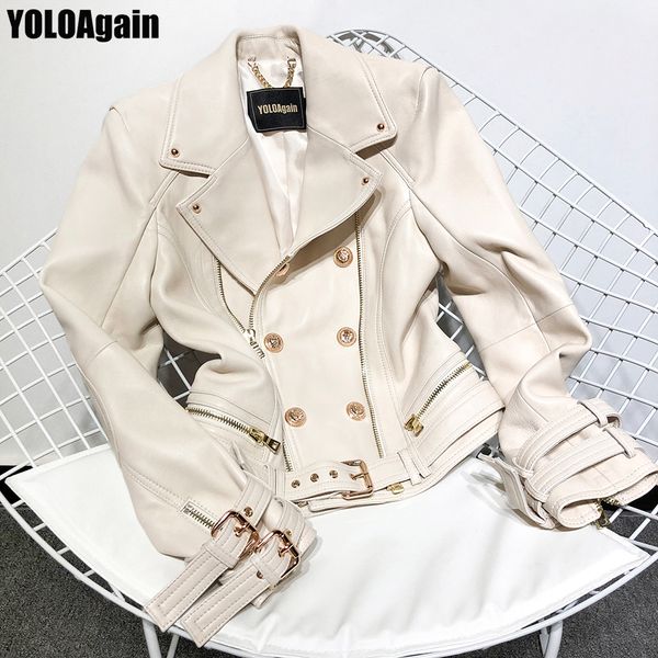 yoloagain women genuine leather jacket office ladies double breasted zipper real leather jacket 201030, Black
yoloagain women genuine leather jacket office ladies double breasted zipper real leather jacket 201030, Black